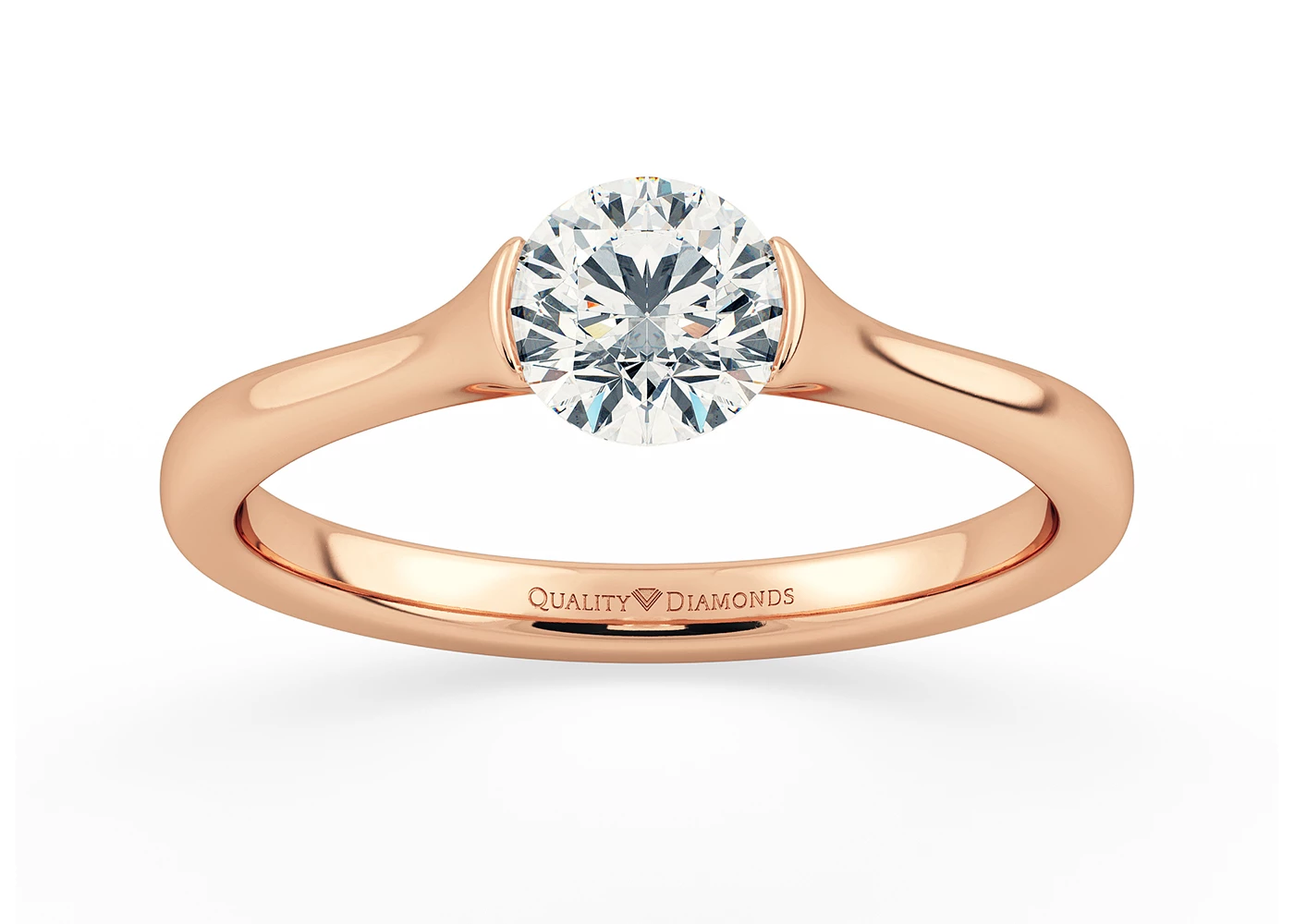 Round Brilliant Lealia Diamond Ring in 18K Rose Gold