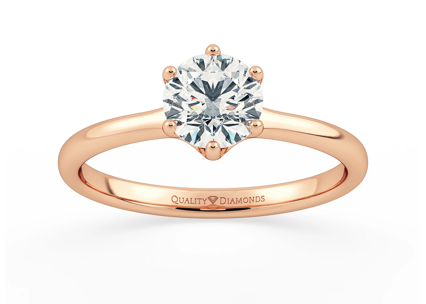 Round Brilliant Lita Diamond Ring in 9K Rose Gold