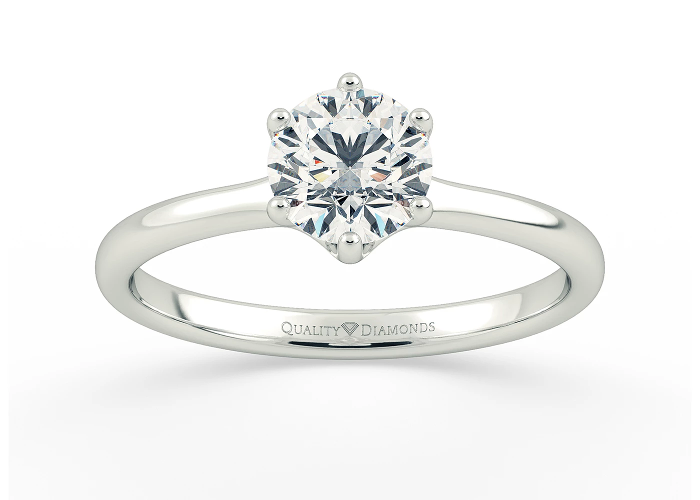 Round Brilliant Lita Diamond Ring in Palladium