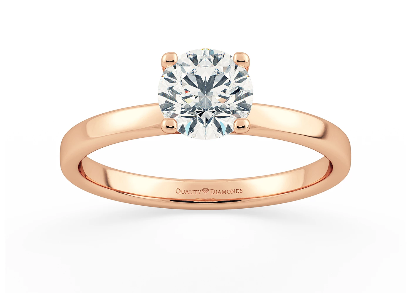 Round Brilliant Lusso Diamond Ring in 9K Rose Gold