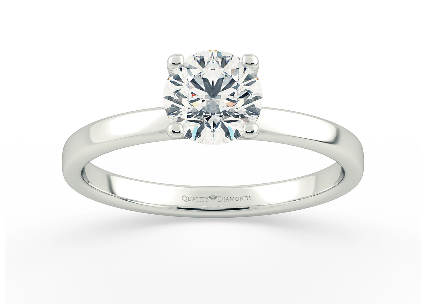 Round Brilliant Lusso Diamond Ring in 9K White Gold