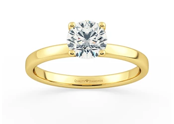 Round Brilliant Lusso Diamond Ring in 18K Yellow Gold