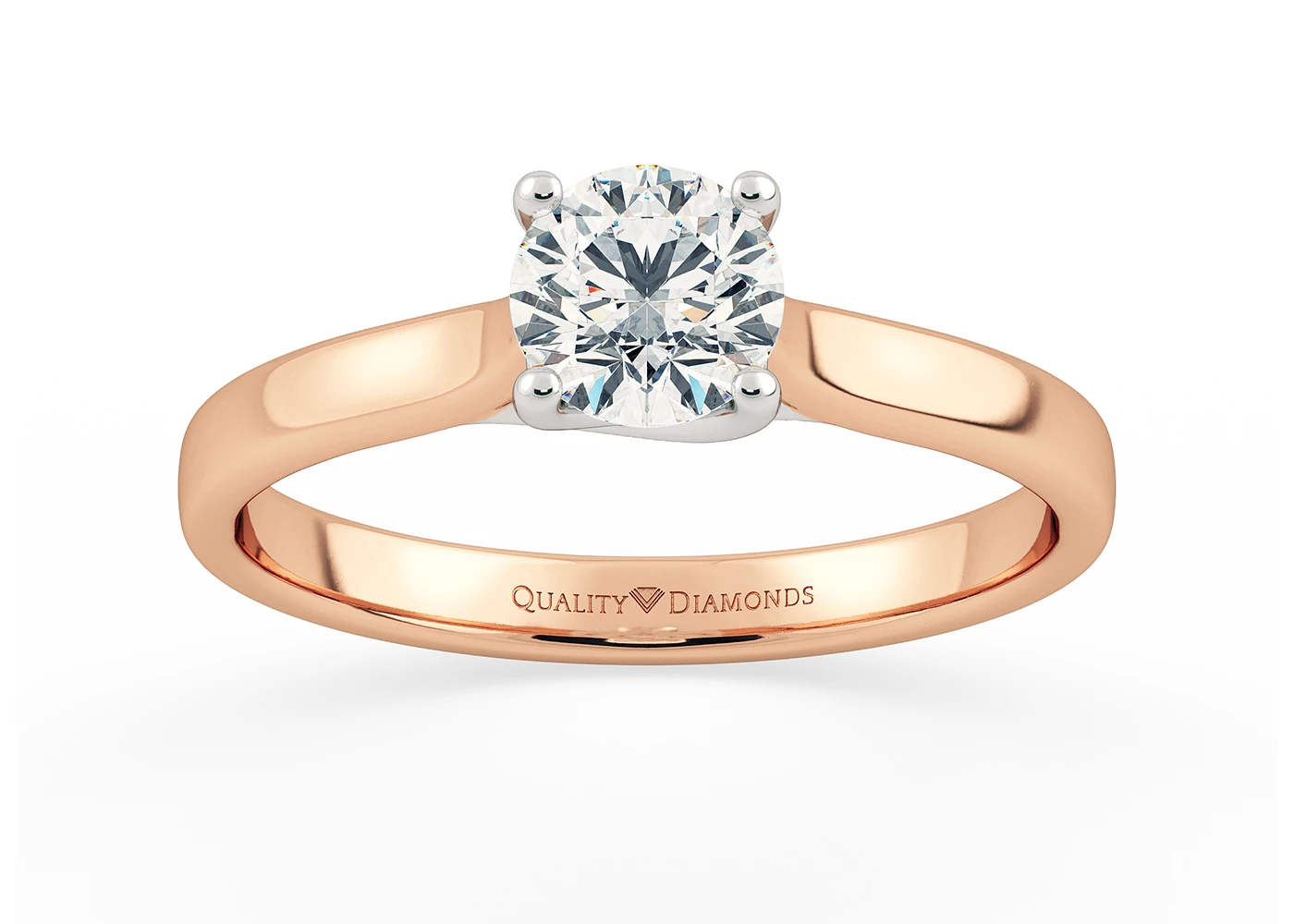 Round Brilliant Mirabelle Diamond Ring in 9K Rose Gold