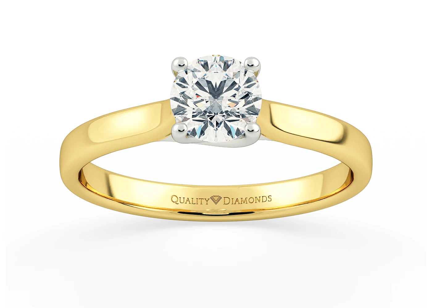 Round Brilliant Mirabelle Diamond Ring in 9K Yellow Gold