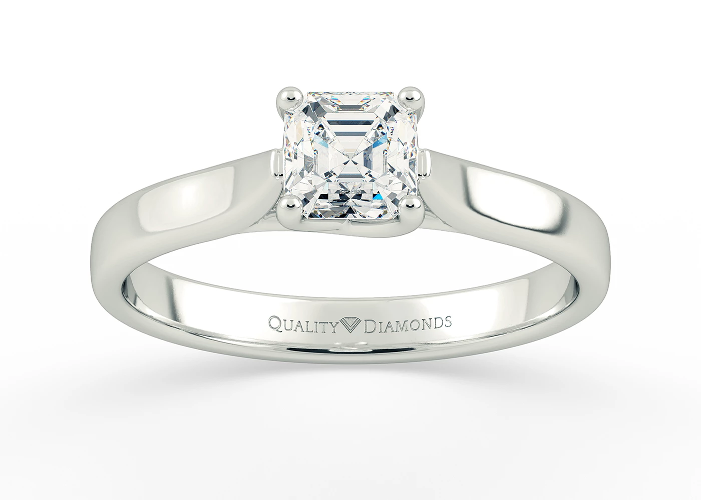 Asscher Mirabelle Diamond Ring in Platinum