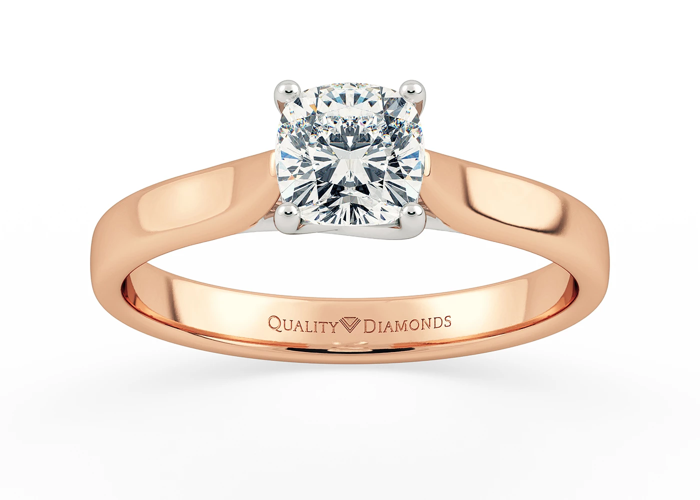 Cushion Mirabelle Diamond Ring in 9K Rose Gold