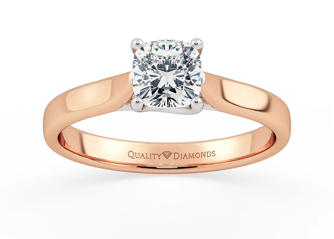 Cushion Mirabelle Diamond Ring in 18K Rose Gold