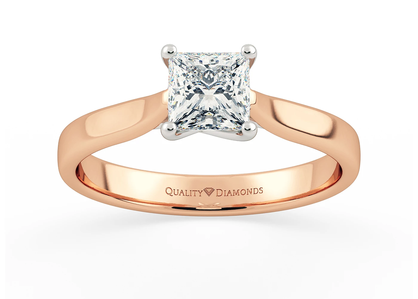 Princess Mirabelle Diamond Ring in 18K Rose Gold