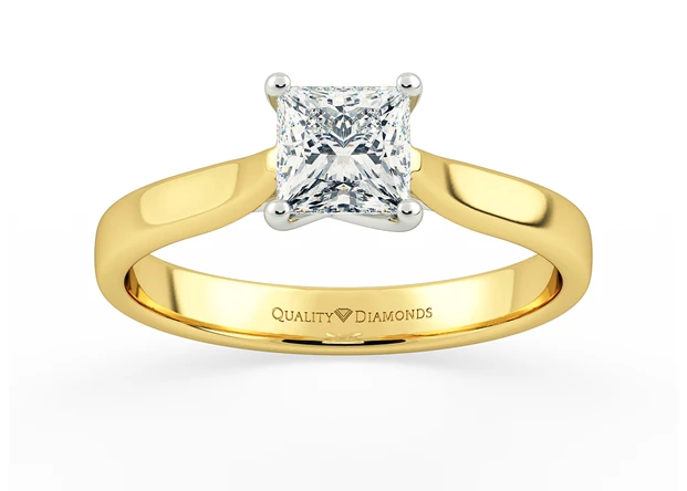 Princess Mirabelle Diamond Ring in 9K Yellow Gold