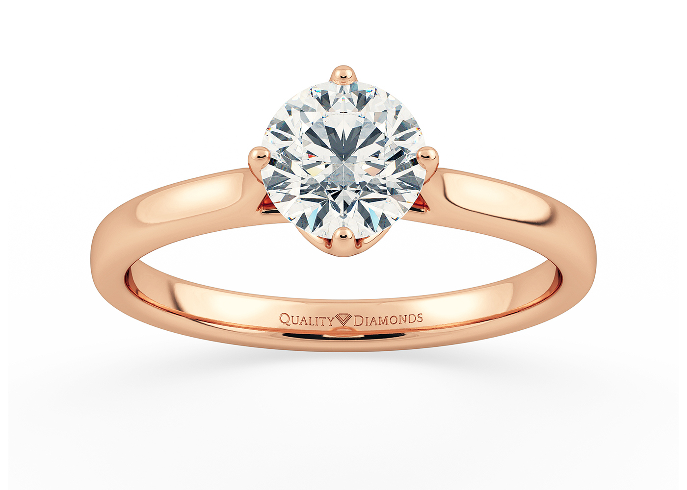 Round Brilliant Promessa Diamond Ring in 18K Rose Gold