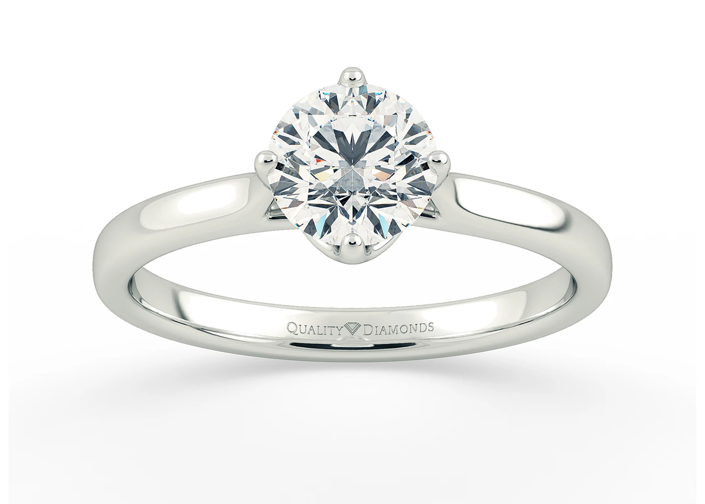 Round Brilliant Promessa Diamond Ring in 18K White Gold