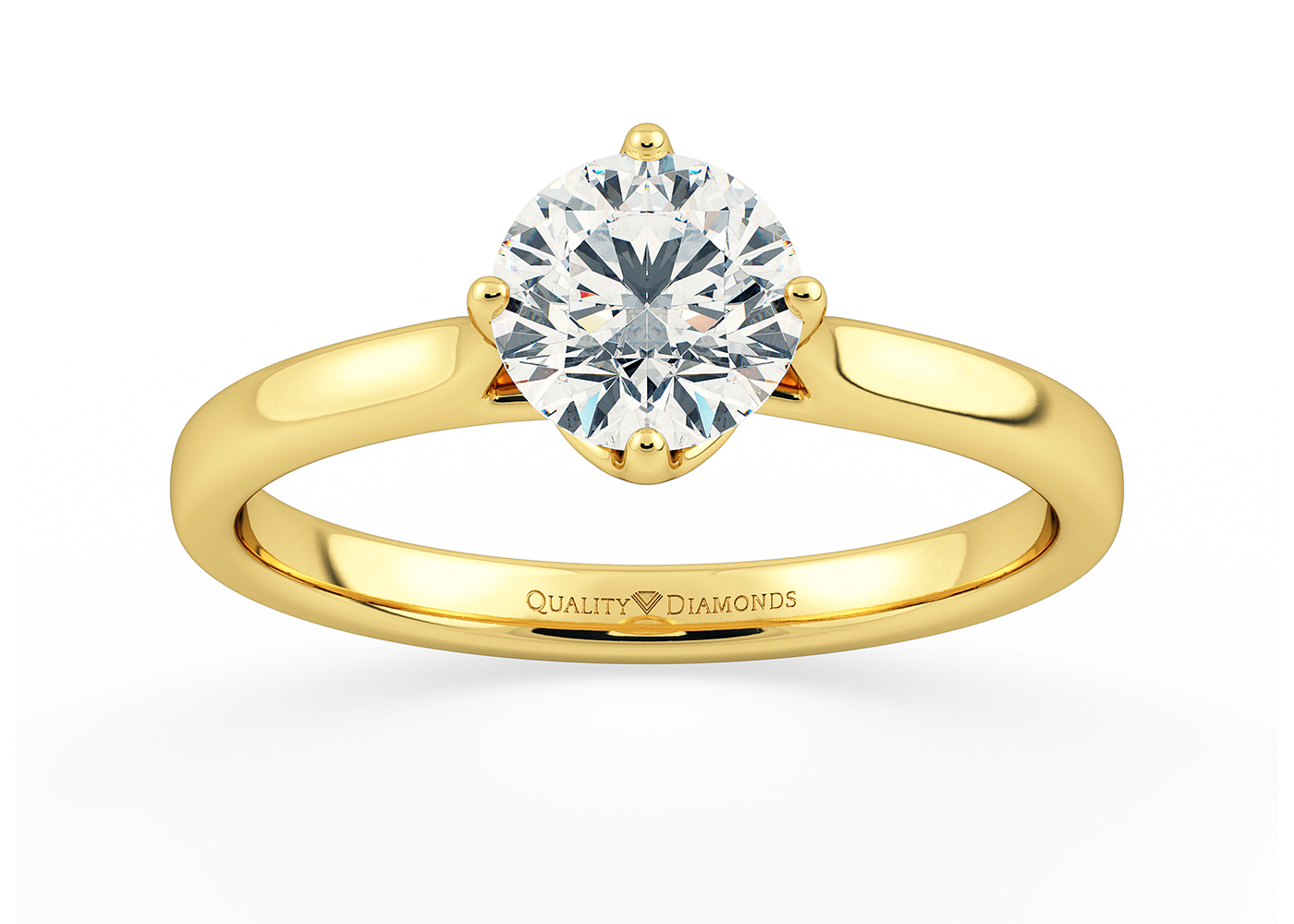 Round Brilliant Promessa Diamond Ring in 18K Yellow Gold