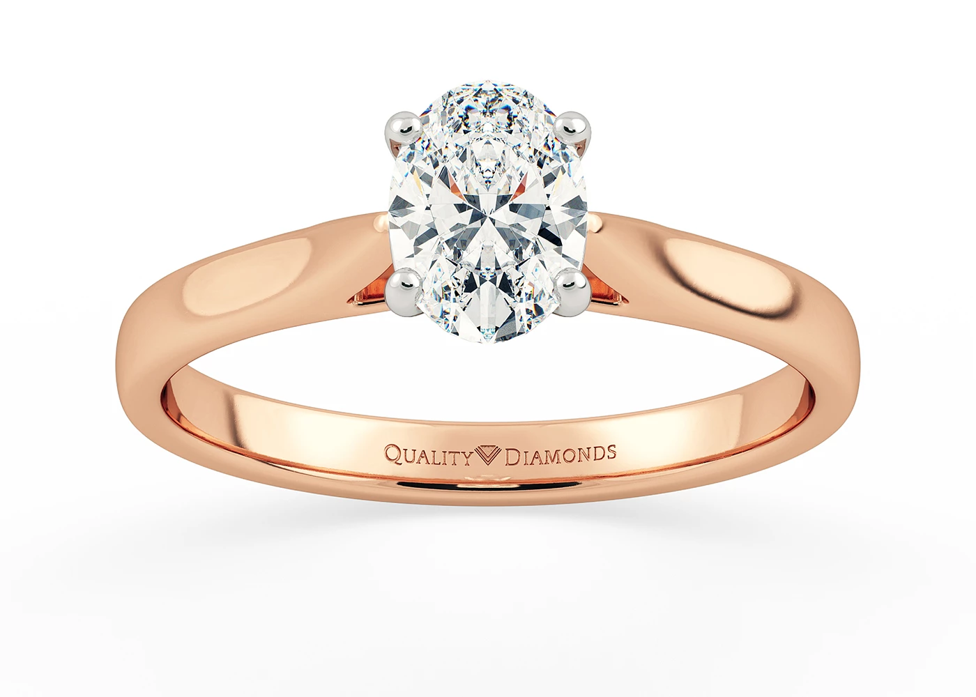 Oval Romantico Diamond Ring in 18K Rose Gold
