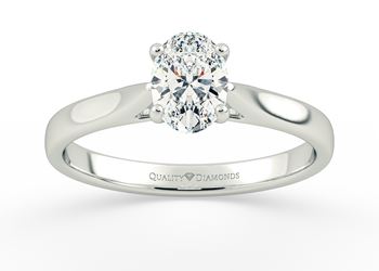 Oval Romantico Diamond Ring in Platinum