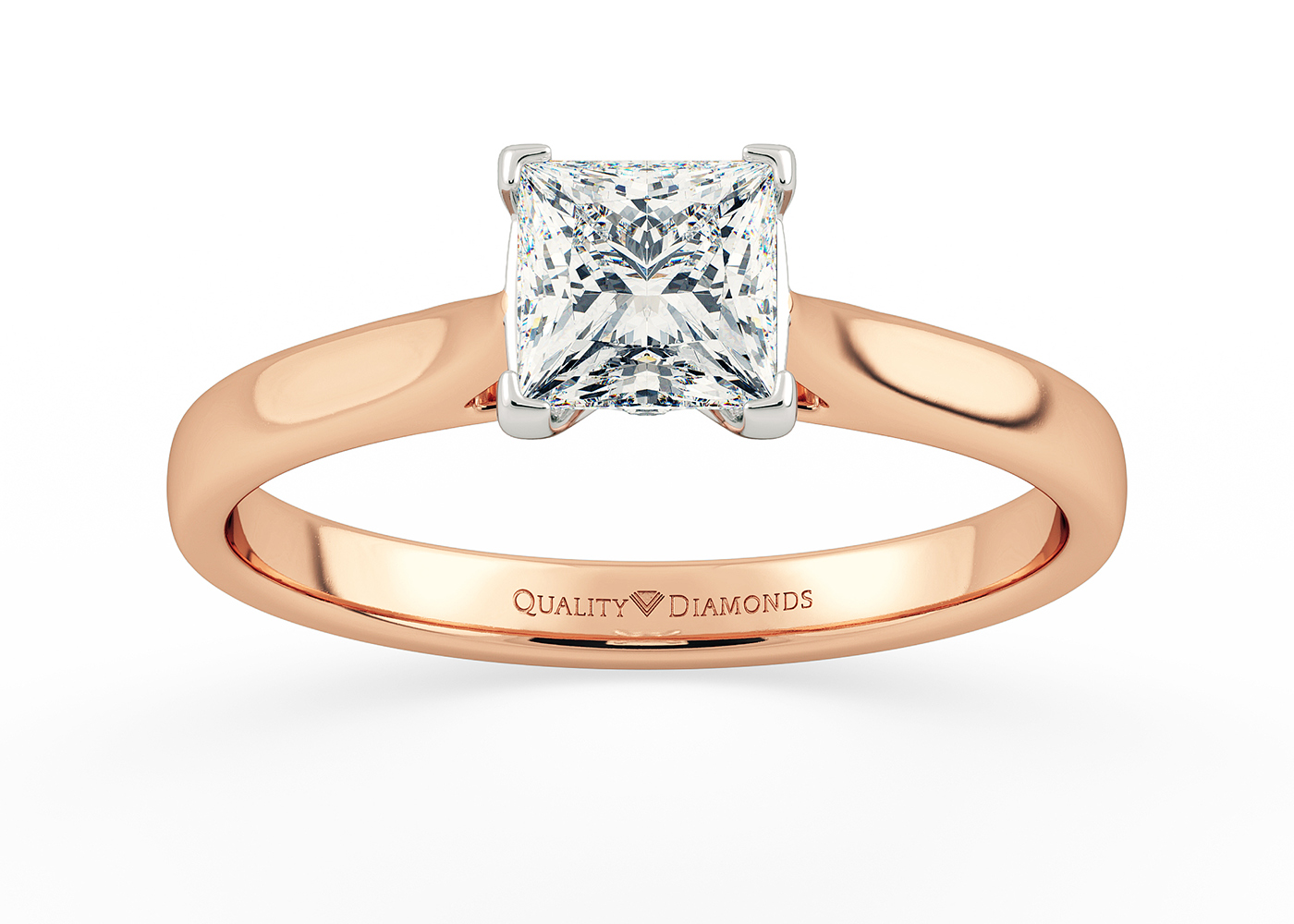 Princess Romantico Diamond Ring in 18K Rose Gold