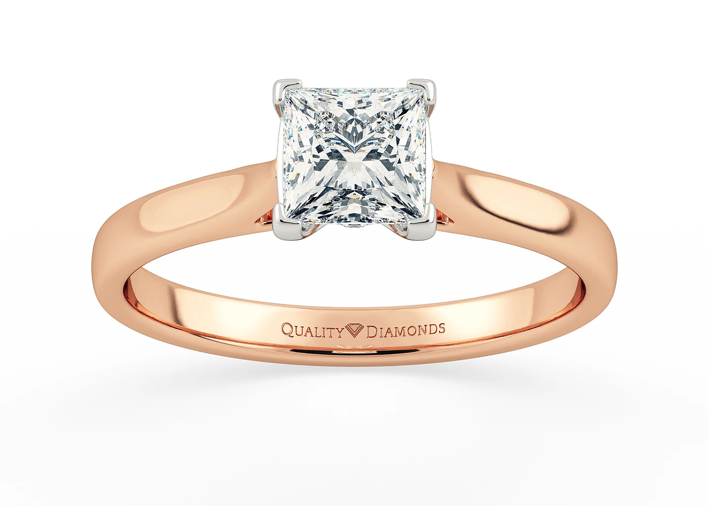 Princess Romantico Diamond Ring in 9K Rose Gold
