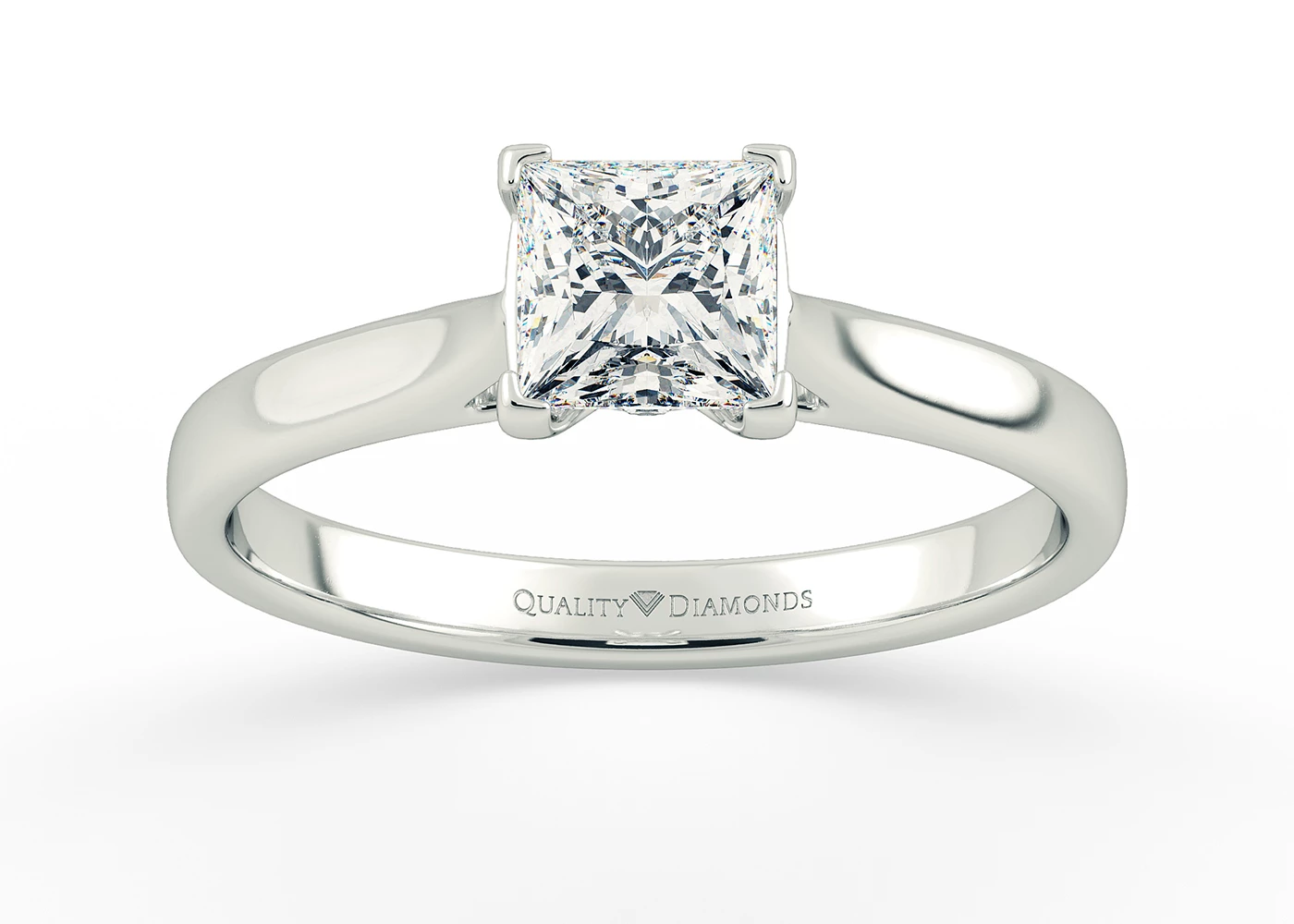 Princess Romantico Diamond Ring in Palladium
