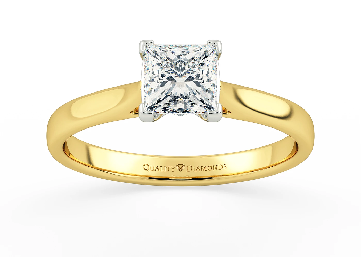 Princess Romantico Diamond Ring in 9K Yellow Gold