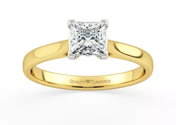 Princess Romantico Diamond Ring in 9K Yellow Gold