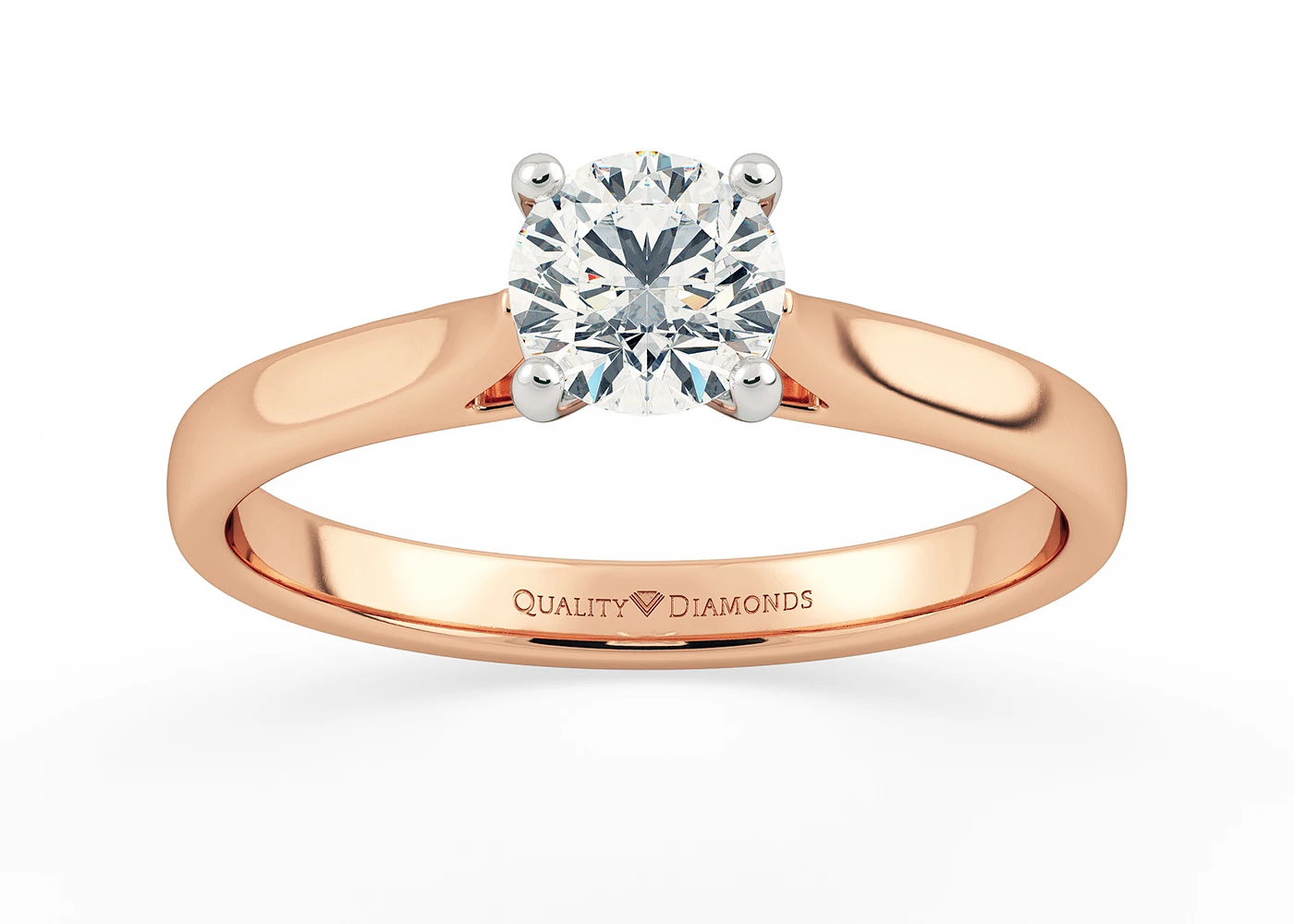 Round Brilliant Romantico Diamond Ring in 18K Rose Gold