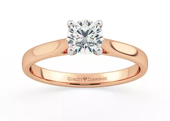 Round Brilliant Romantico Diamond Ring in 18K Rose Gold