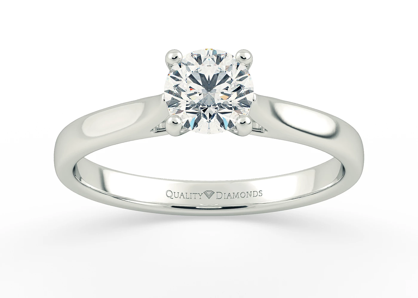 Round Brilliant Romantico Diamond Ring in 9K White Gold