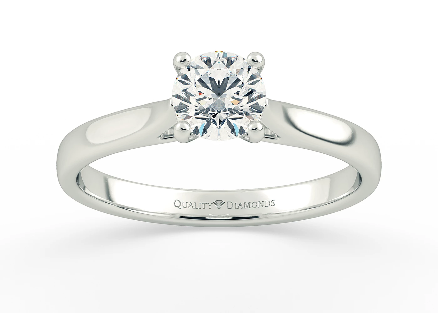 Round Brilliant Romantico Diamond Ring in Platinum