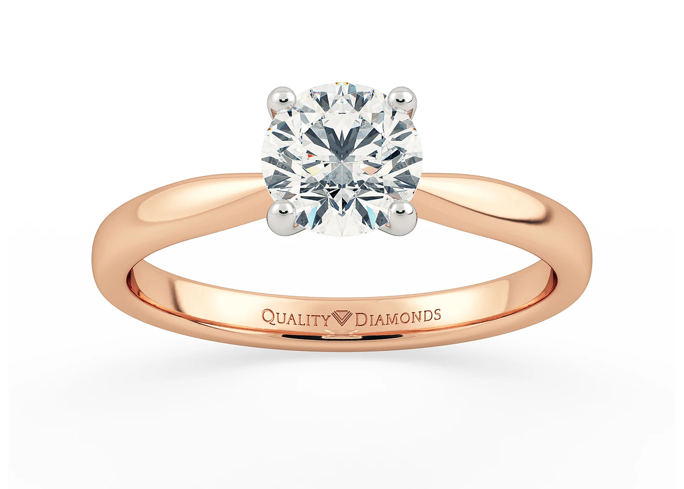 Round Brilliant Sempre Diamond Ring in 18K Rose Gold