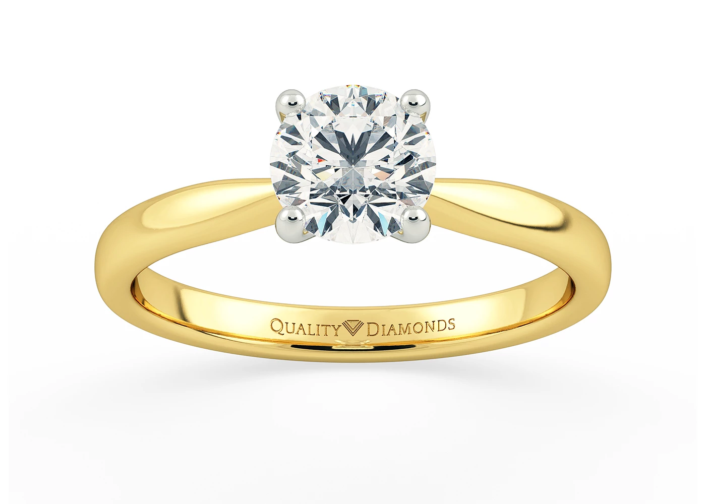 Round Brilliant Sempre Diamond Ring in 18K Yellow Gold