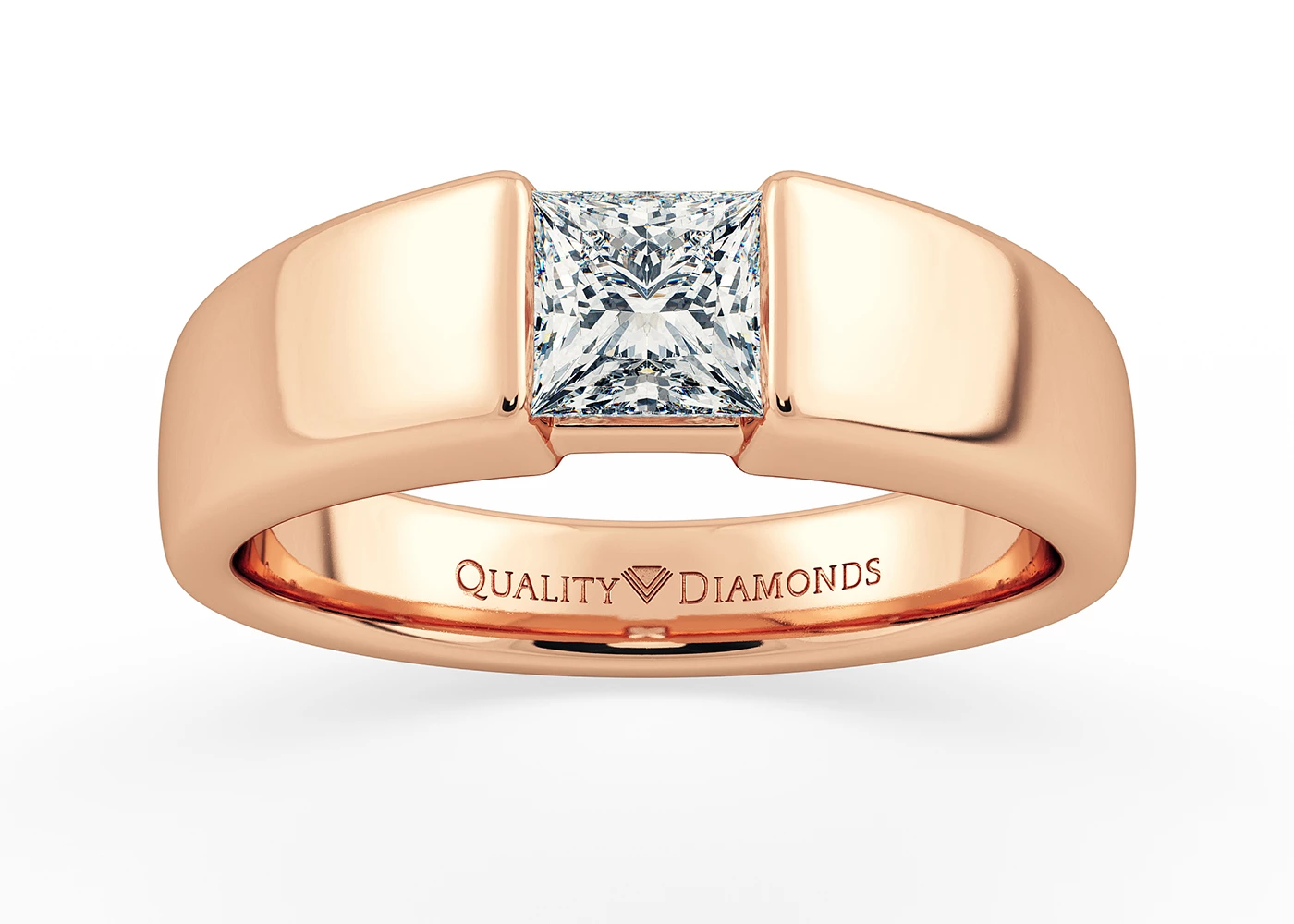 Princess Vesta Diamond Ring in 18K Rose Gold
