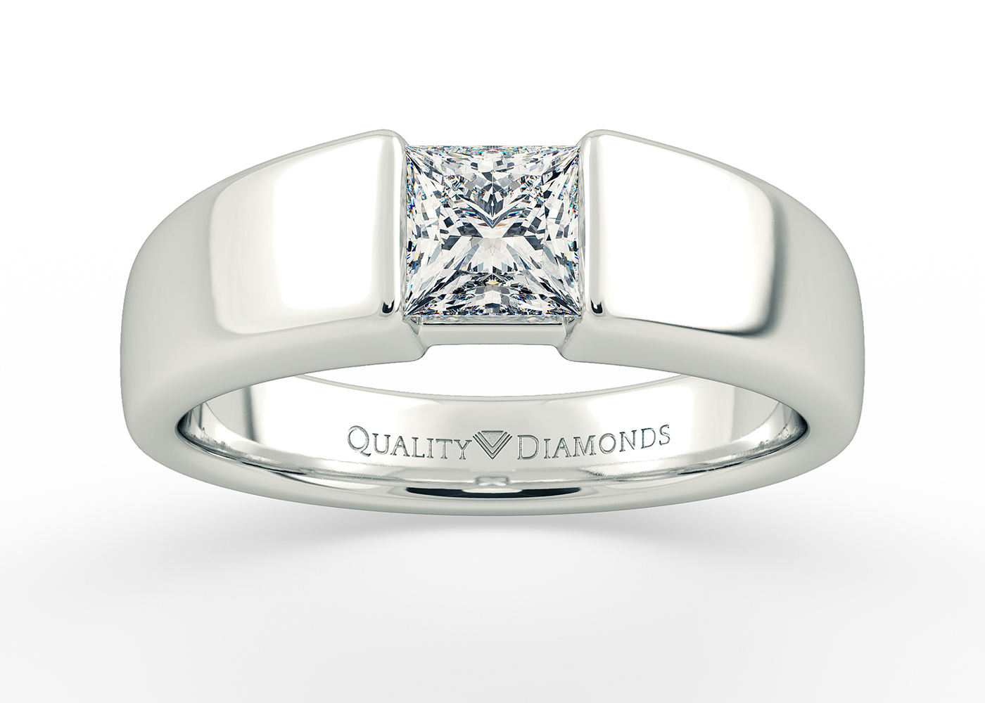 Princess Vesta Diamond Ring in 18K White Gold