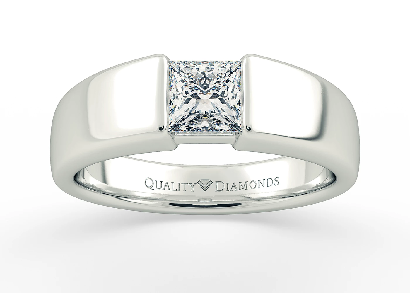 Princess Vesta Diamond Ring in 18K White Gold