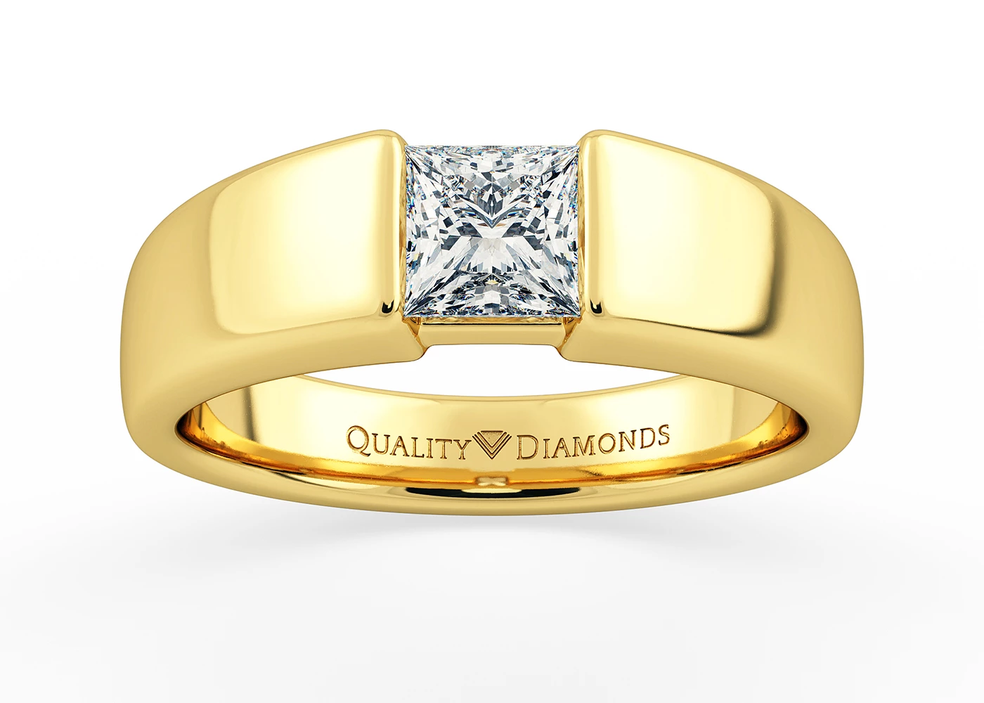 Princess Vesta Diamond Ring in 18K Yellow Gold