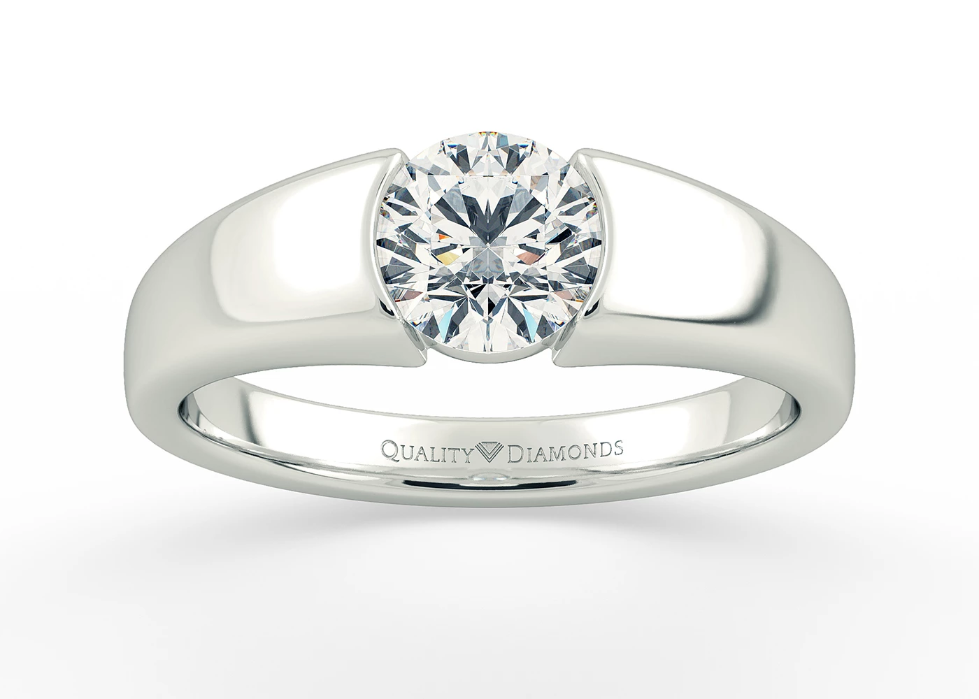 Round Brilliant Vesta Diamond Ring in Palladium