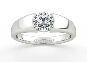 Round Brilliant Vesta Diamond Ring in Platinum