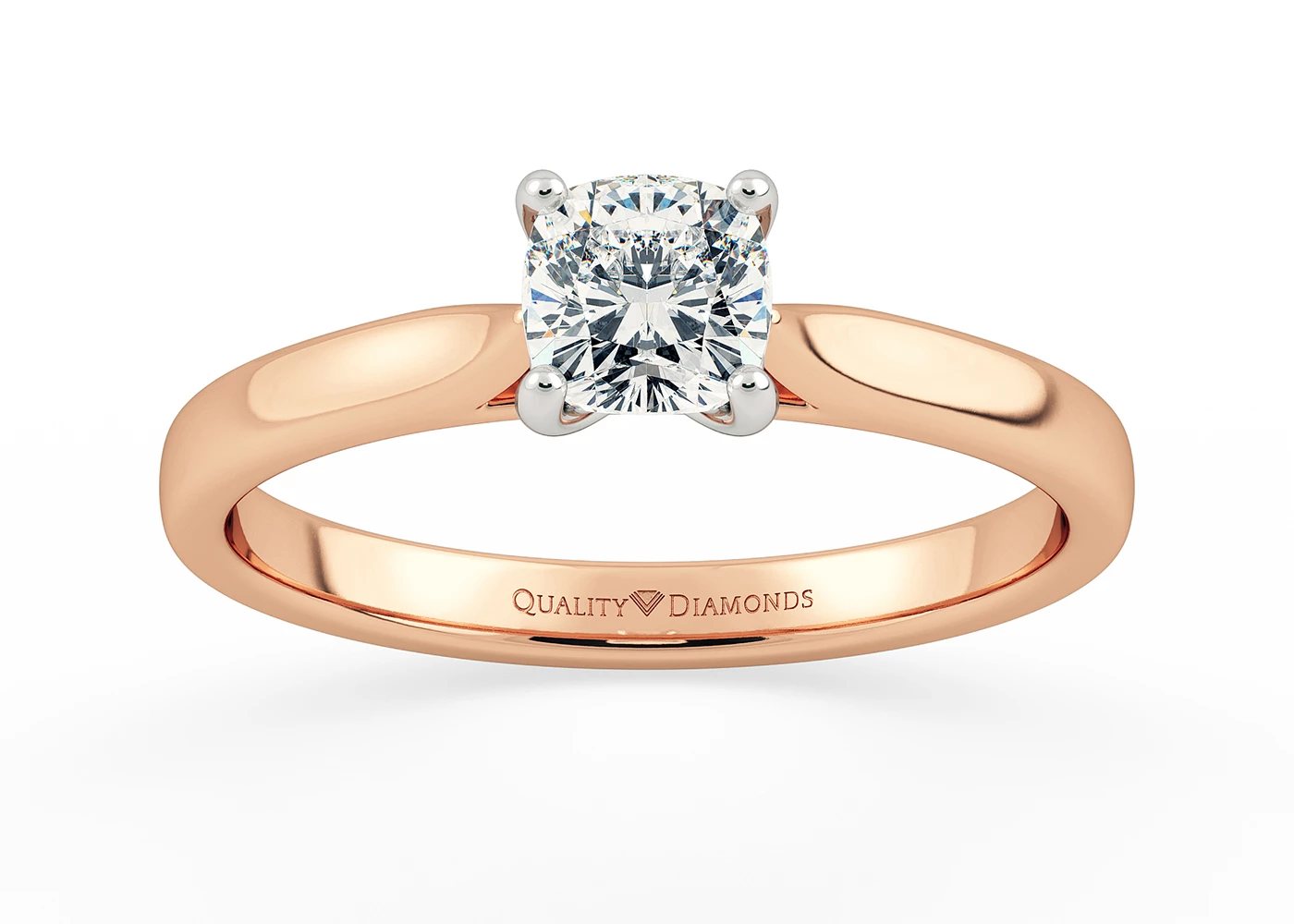 Cushion Rosa Diamond Ring in 9K Rose Gold