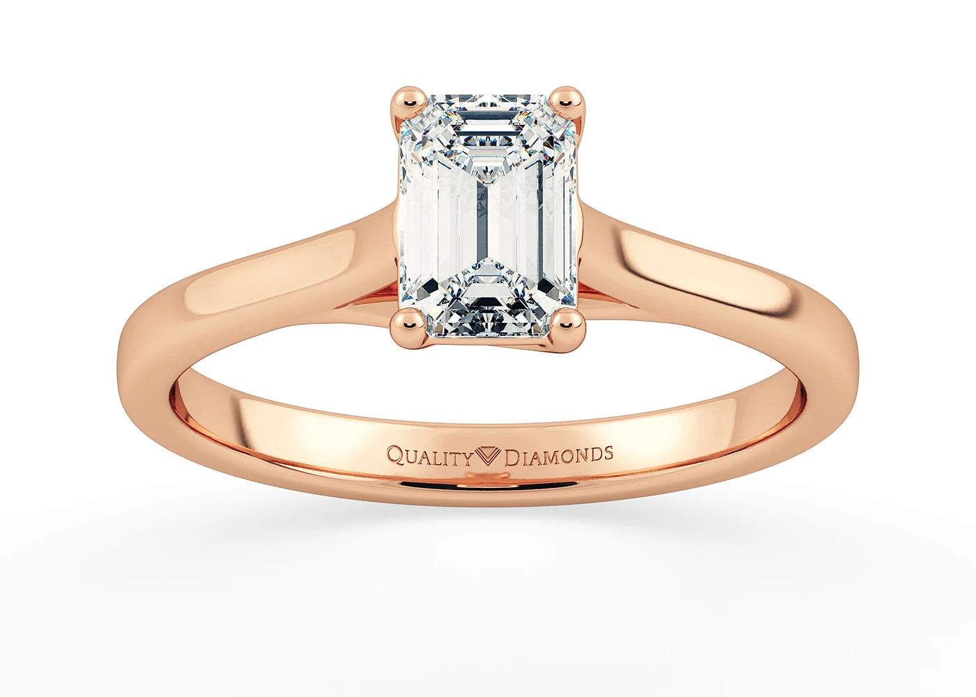 Emerald Hita Diamond Ring in 9K Rose Gold