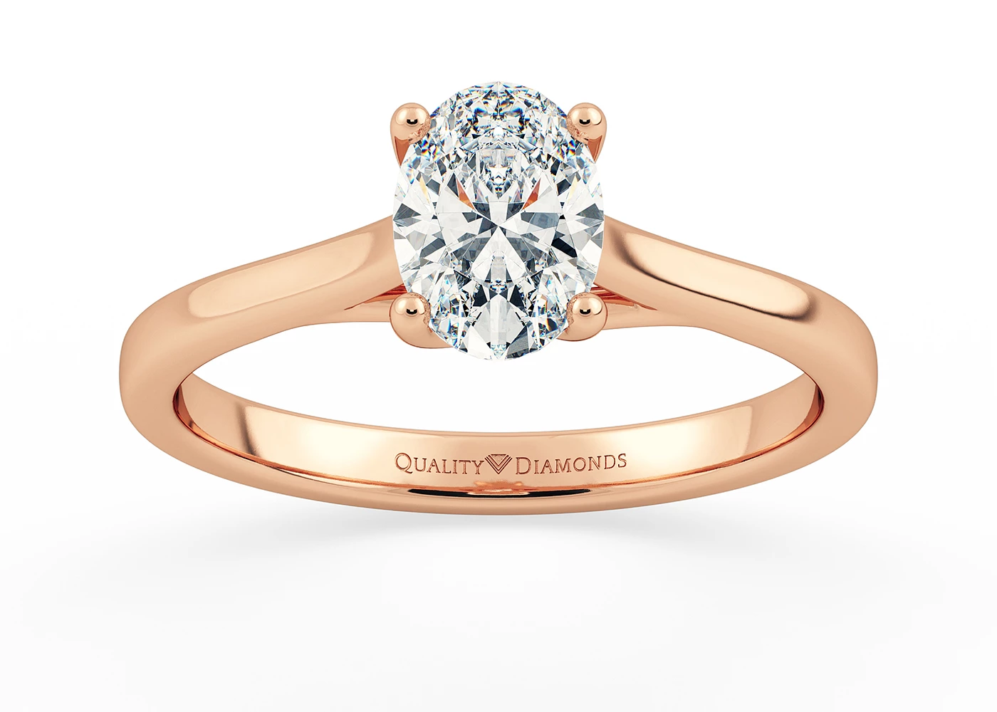 Oval Hita Diamond Ring in Oval 9K Rose Gold