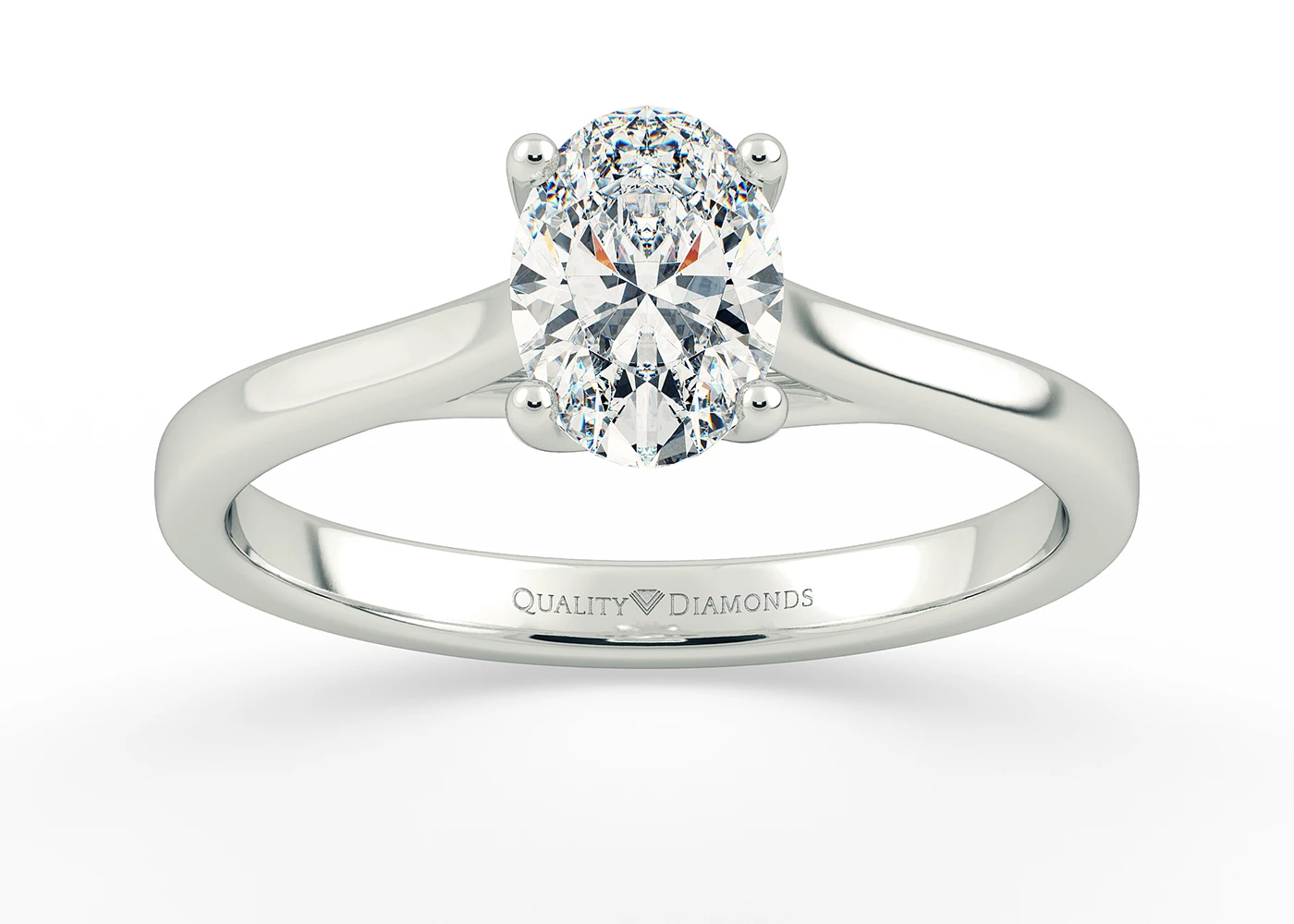 Oval Hita Diamond Ring in 18K White Gold