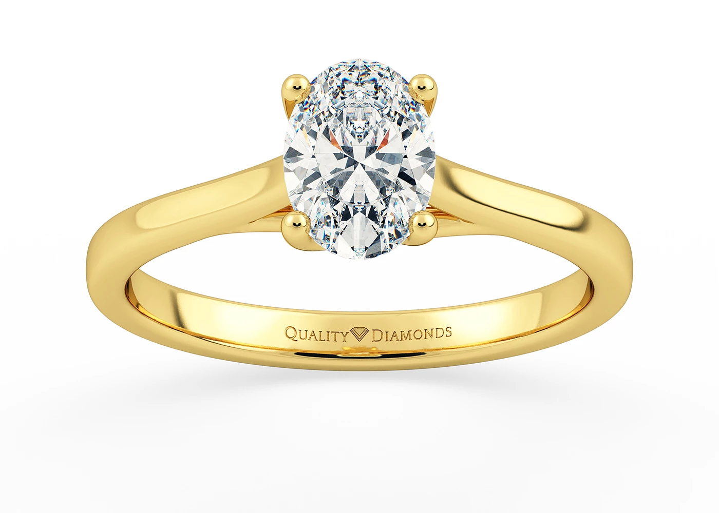 Oval Hita Diamond Ring in 9K Yellow Gold