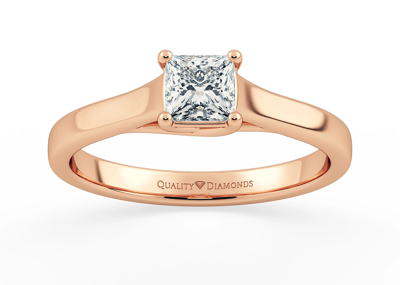 Princess Hita Diamond Ring in 18K Rose Gold