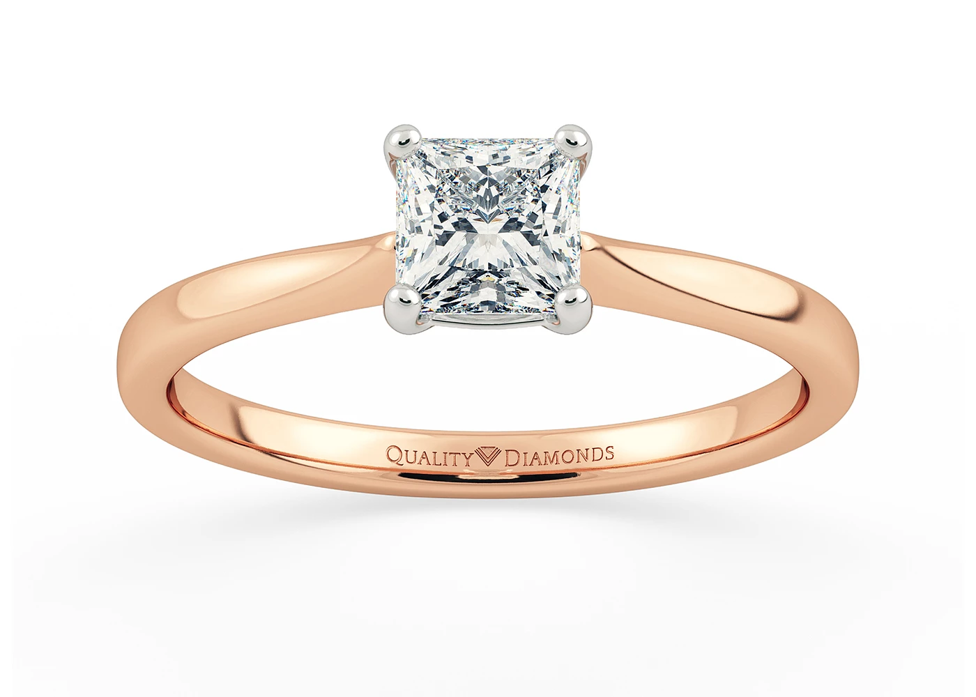 Princess Nara Diamond Ring in 18K Rose Gold