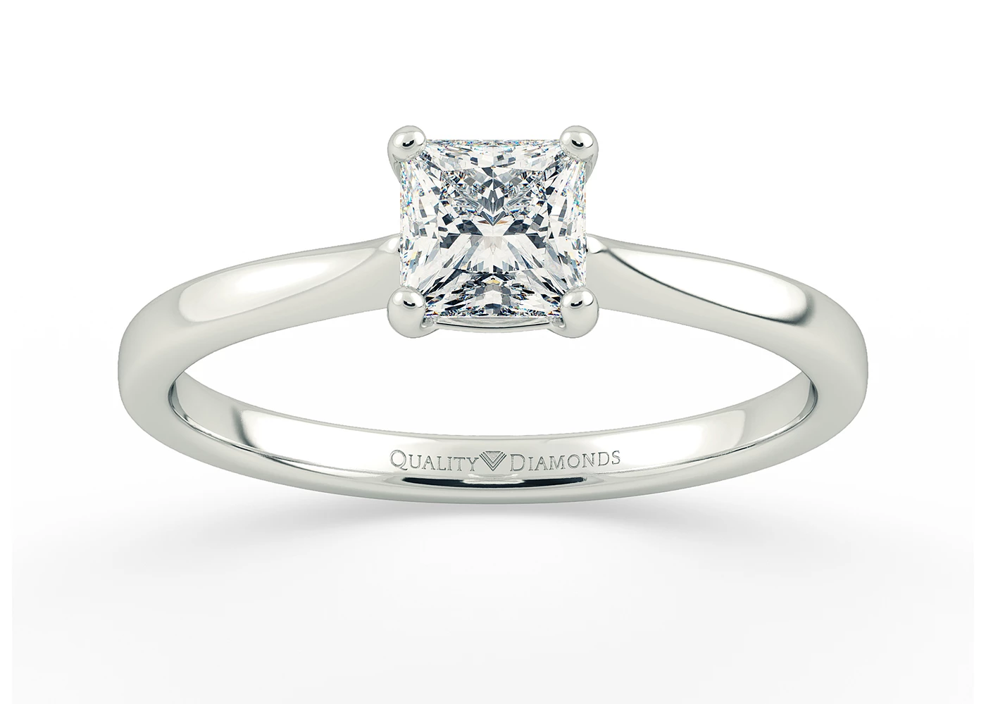 Princess Nara Diamond Ring in 9K White Gold