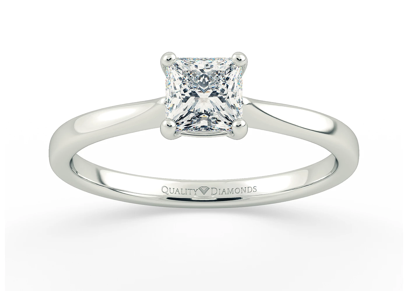 Princess Nara Diamond Ring in 18K White Gold