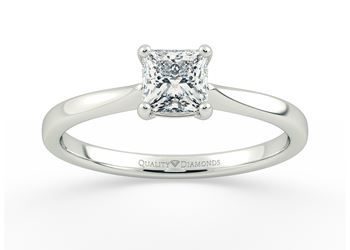 Princess Nara Diamond Ring in 18K White Gold