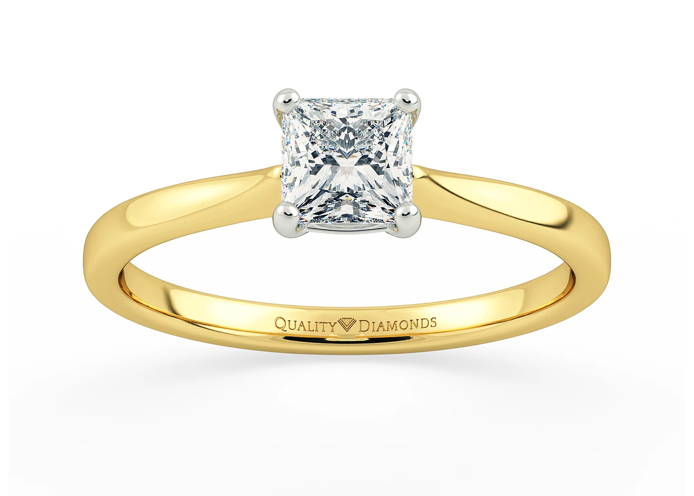 Princess Nara Diamond Ring in 9K Yellow Gold