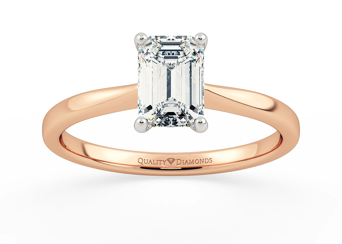 Emerald Nara Diamond Ring in 9K Rose Gold