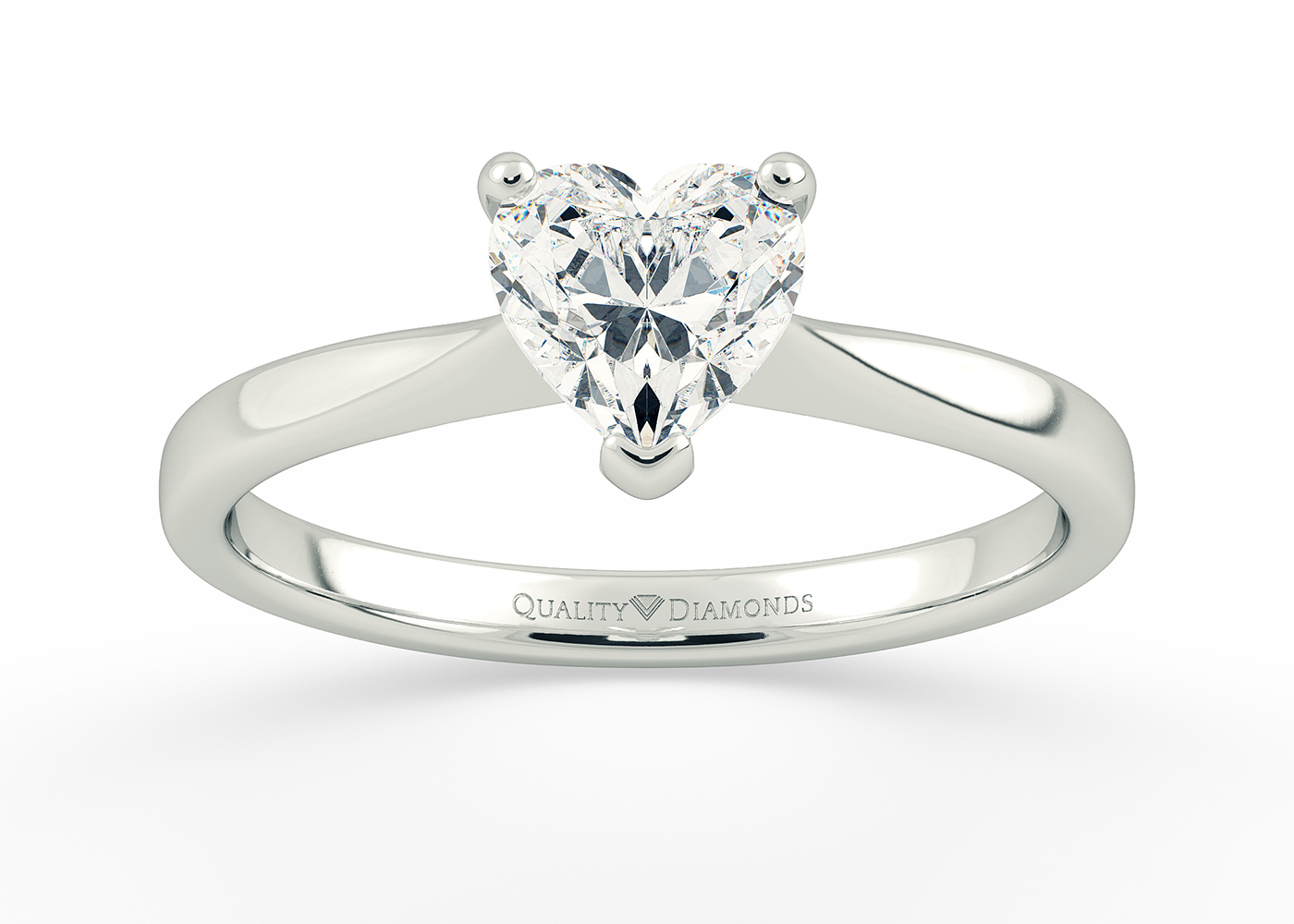 Heart Hera Diamond Ring in 18K White Gold