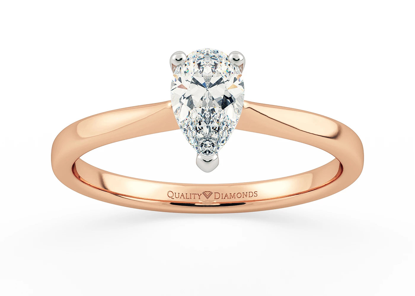 Pear Hera Diamond Ring in 9K Rose Gold