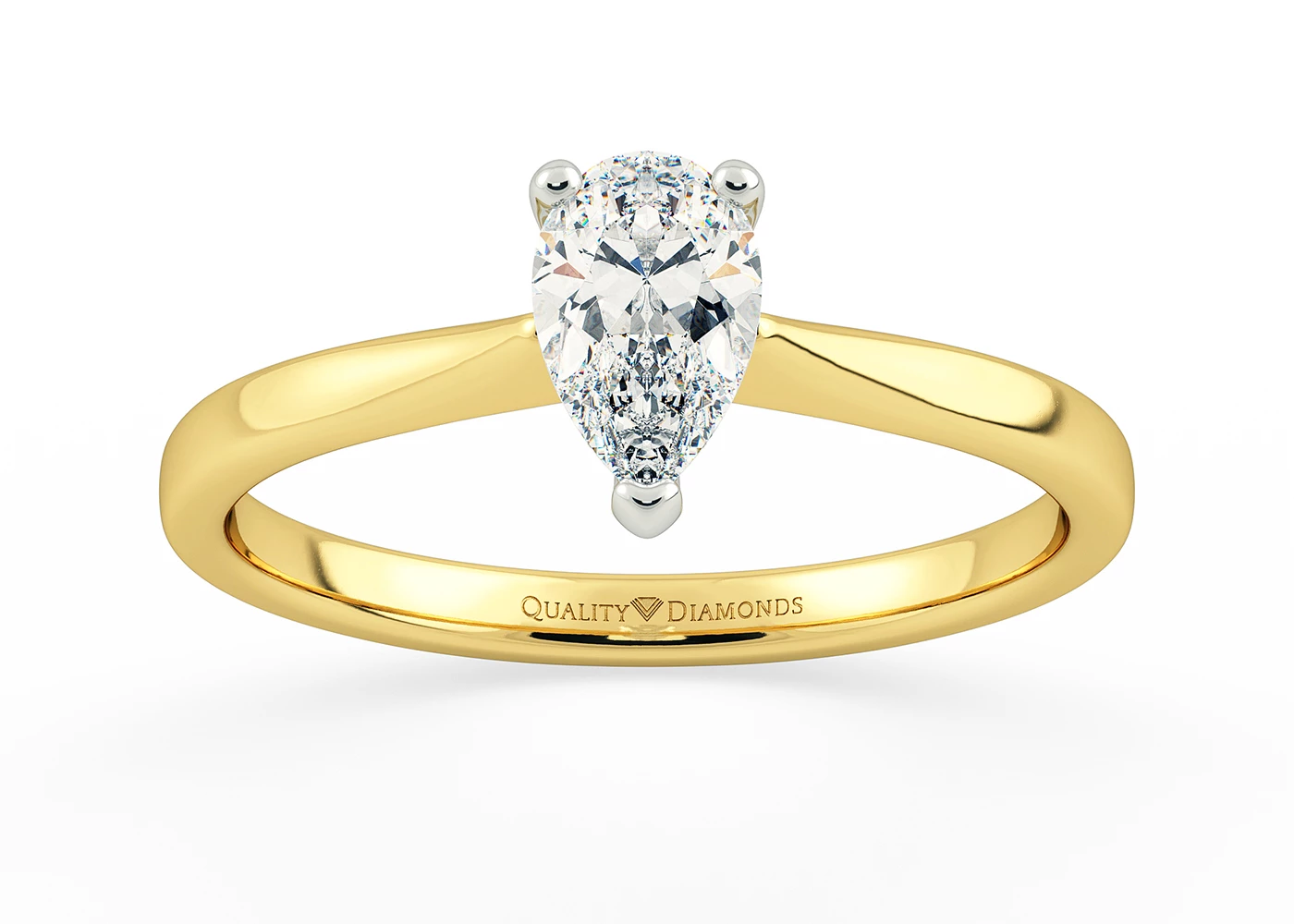 Pear Hera Diamond Ring in 18K Yellow Gold